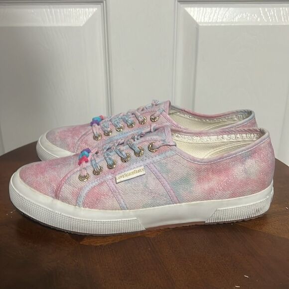🔥 SUPERGA x LoveShackFancy Canvas Classic Sneaker Cotton Candy Sz 9.5 -PERFECT - Picture 6 of 13